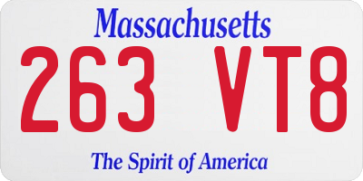 MA license plate 263VT8