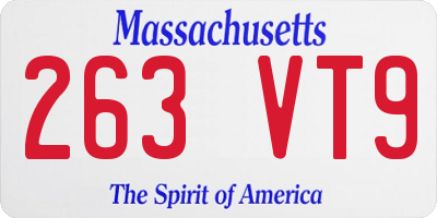 MA license plate 263VT9