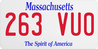 MA license plate 263VU0