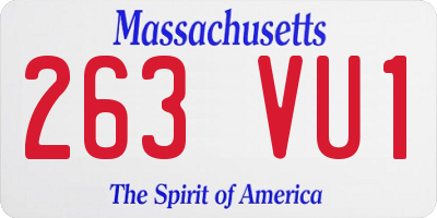 MA license plate 263VU1