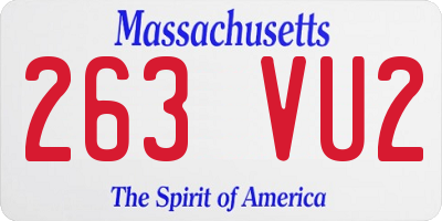 MA license plate 263VU2