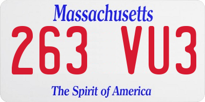 MA license plate 263VU3