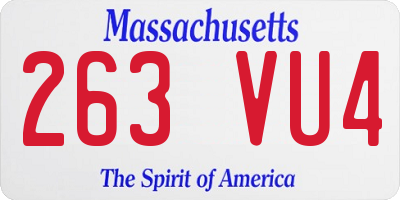 MA license plate 263VU4