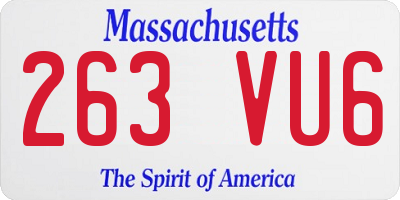 MA license plate 263VU6