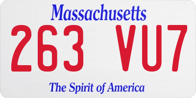 MA license plate 263VU7
