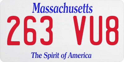 MA license plate 263VU8