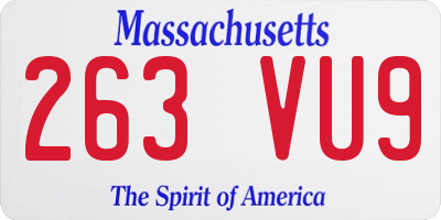 MA license plate 263VU9