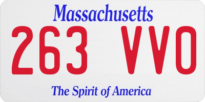 MA license plate 263VV0