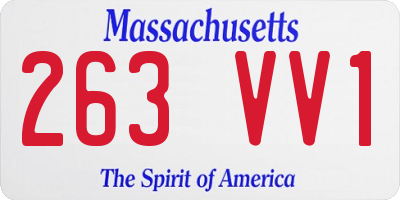 MA license plate 263VV1