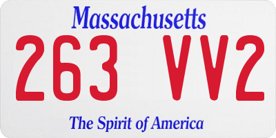 MA license plate 263VV2