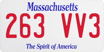 MA license plate 263VV3