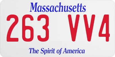 MA license plate 263VV4