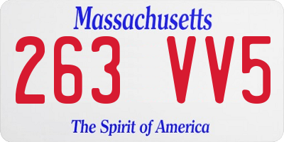 MA license plate 263VV5