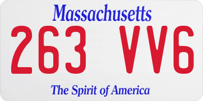 MA license plate 263VV6