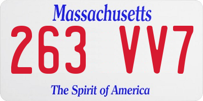 MA license plate 263VV7