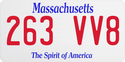 MA license plate 263VV8