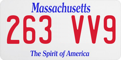 MA license plate 263VV9