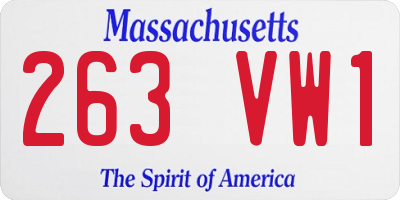 MA license plate 263VW1
