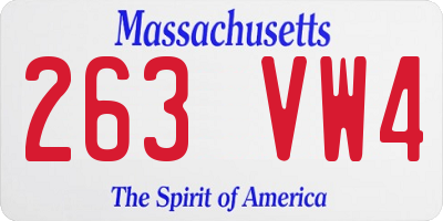 MA license plate 263VW4