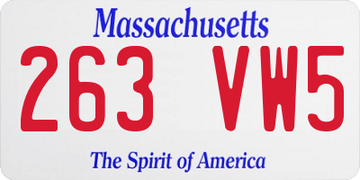 MA license plate 263VW5