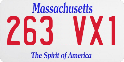 MA license plate 263VX1