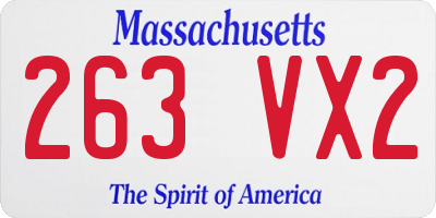 MA license plate 263VX2