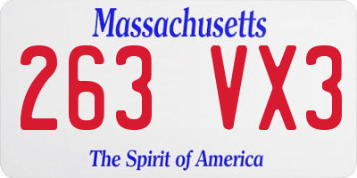 MA license plate 263VX3