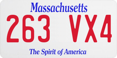 MA license plate 263VX4