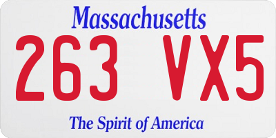 MA license plate 263VX5