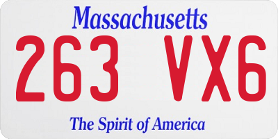 MA license plate 263VX6
