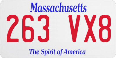 MA license plate 263VX8