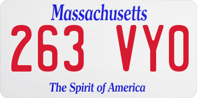 MA license plate 263VY0