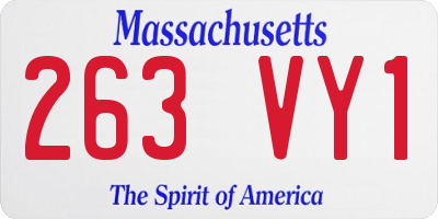 MA license plate 263VY1