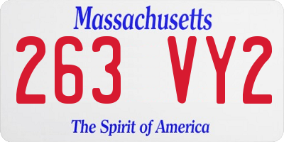 MA license plate 263VY2