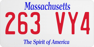 MA license plate 263VY4