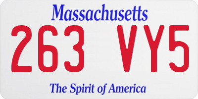 MA license plate 263VY5