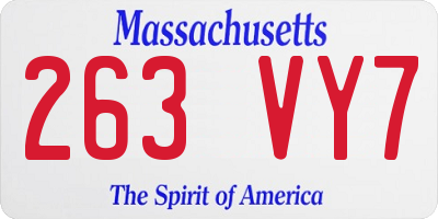 MA license plate 263VY7