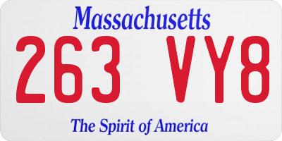MA license plate 263VY8