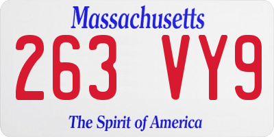 MA license plate 263VY9
