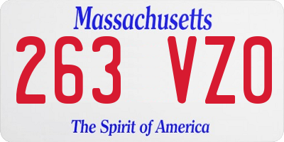 MA license plate 263VZ0
