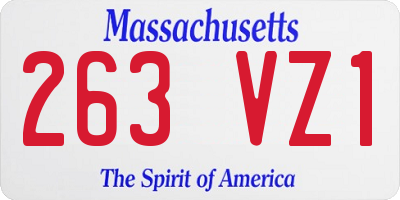 MA license plate 263VZ1