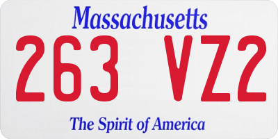 MA license plate 263VZ2