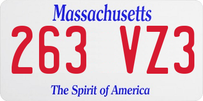 MA license plate 263VZ3