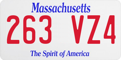 MA license plate 263VZ4