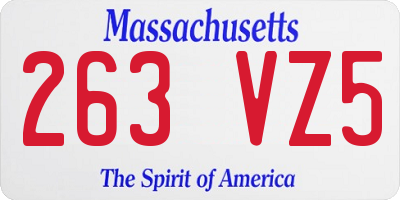 MA license plate 263VZ5