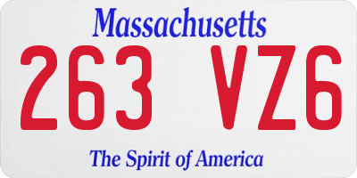 MA license plate 263VZ6
