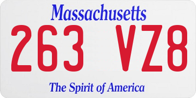 MA license plate 263VZ8