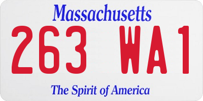 MA license plate 263WA1