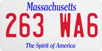 MA license plate 263WA6