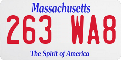 MA license plate 263WA8